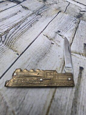 Rare 1982 Taylor Cutlery Locomotive Train Pocket Knife - Vintage Japan